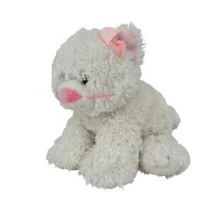 Ty 2006 Tart White Kitty Cat Plush 9 Inch Pink Ears Nose Bow Classic TySilk
